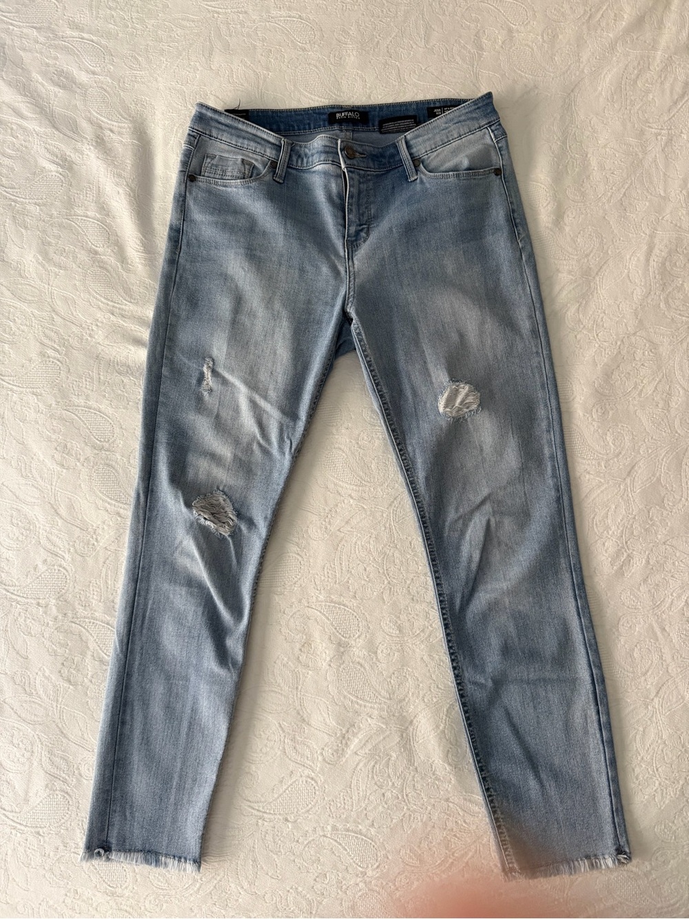 Buffalo David Bitton Light Blue Distressed Ankle Jeans